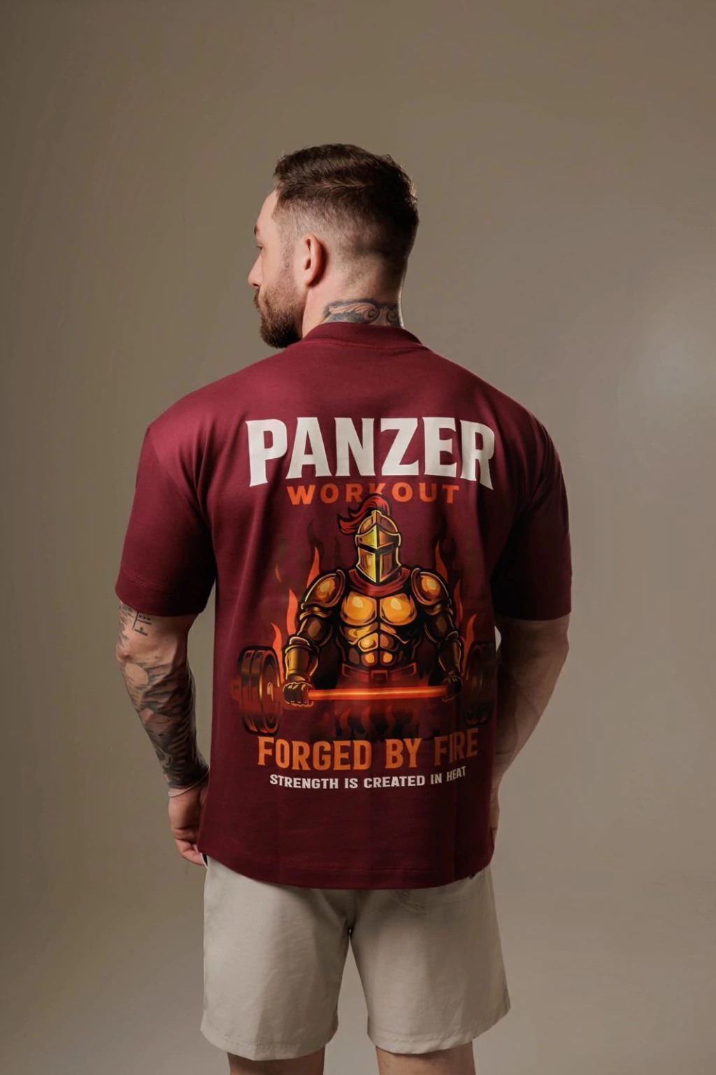 Camiseta Oversized Forged by Fire — Vinho